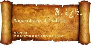 Mayersberg Ádám névjegykártya